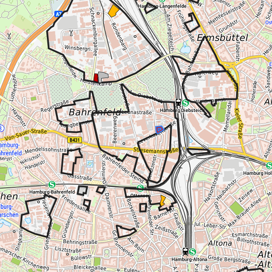 Detaildarstellung der gesuchten Gewerbefläche