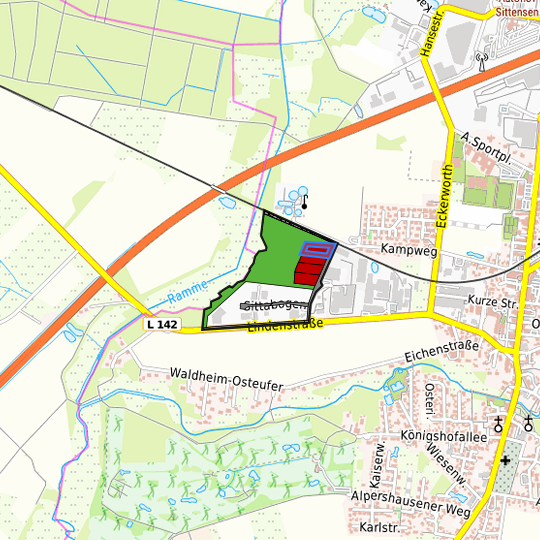 Detaildarstellung der gesuchten Gewerbefläche